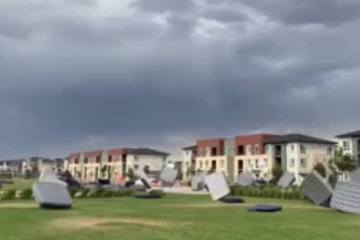 Off with their beds: High winds send mattresses flying