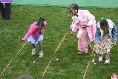 White House Easter egg roll draws a huge crowd after storm-delayed start